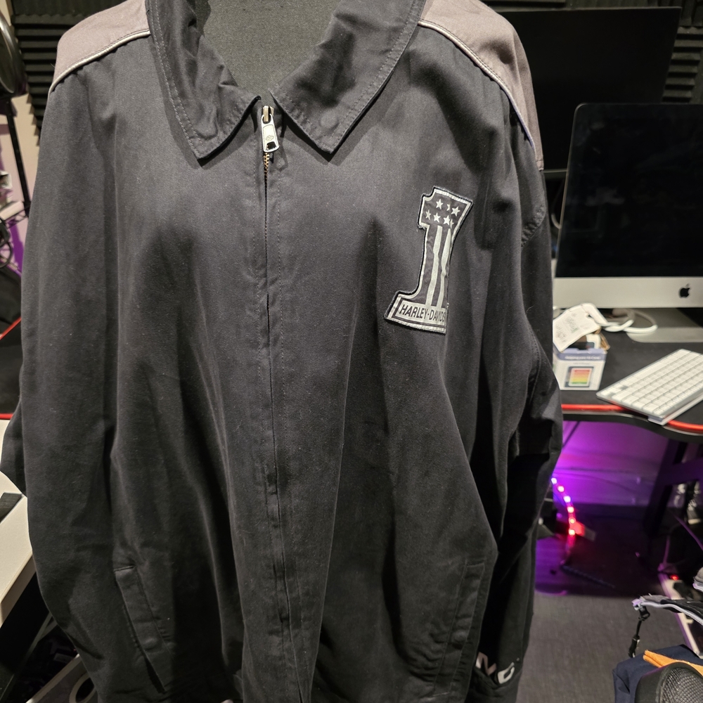 Harley-Davidson Black Zip-Up Jacket with Accent Panels
